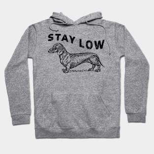 Dachshund Stay Low Adventure Dog White Hoodie